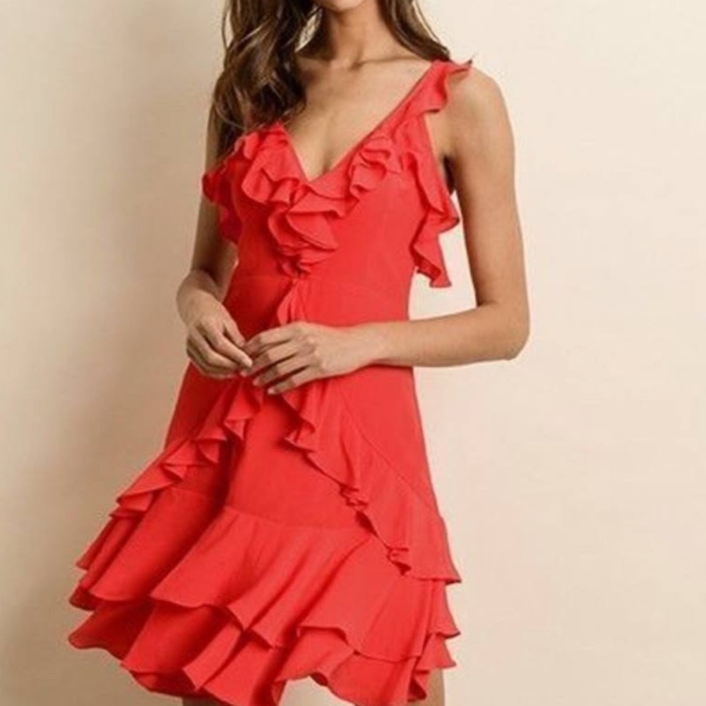 Red Ruffle Mini Dress Dress Forum